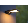 Lucide BASIC - Applique murale- Énergie Solaire - LED - 1x3W 2700K - IP44- Détecteur De Mouvement & Jour/Nuit - Noir