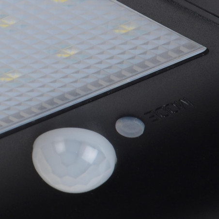 Lucide BASIC - Applique murale- Énergie Solaire - LED - 1x3W 2700K - IP44- Détecteur De Mouvement & Jour/Nuit - Noir