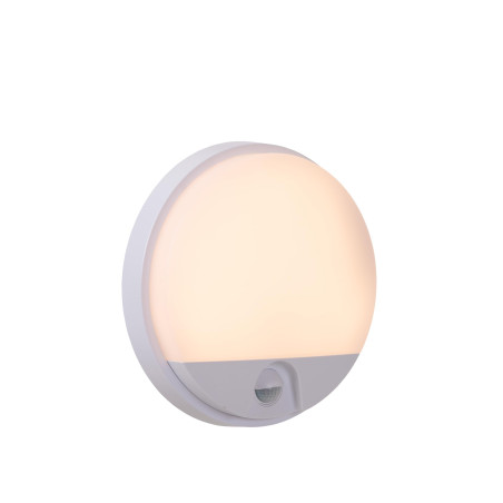 Lucide HUPS IR - Applique murale Intérieur/Extérieur - Ø 21 cm - LED - 1x10W 3000K - IP54 - Détecteur De Mouvement - Blanc