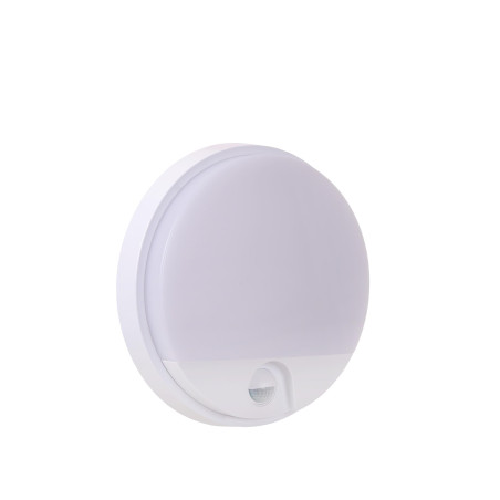 Lucide HUPS IR - Applique murale Intérieur/Extérieur - Ø 21 cm - LED - 1x10W 3000K - IP54 - Détecteur De Mouvement - Blanc