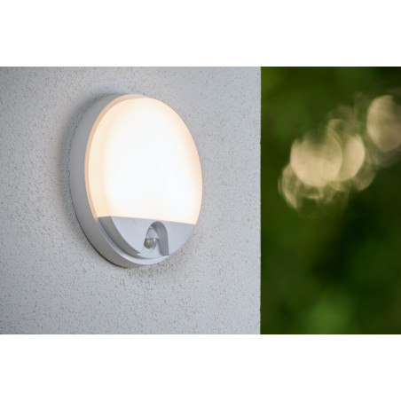 Lucide HUPS IR - Applique murale Intérieur/Extérieur - Ø 21 cm - LED - 1x10W 3000K - IP54 - Détecteur De Mouvement - Blanc