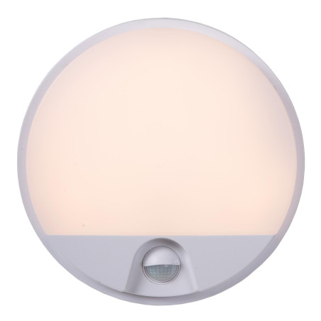 Lucide HUPS IR - Applique murale Intérieur/Extérieur - Ø 21 cm - LED - 1x10W 3000K - IP54 - Détecteur De Mouvement - Blanc