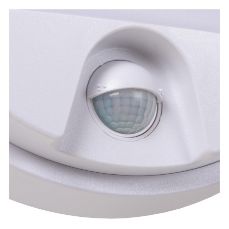 Lucide HUPS IR - Applique murale Intérieur/Extérieur - Ø 21 cm - LED - 1x10W 3000K - IP54 - Détecteur De Mouvement - Blanc