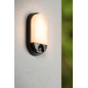 Lucide HUPS IR - Applique murale Intérieur/Extérieur - LED - 1x10W 3000K - IP54- Détecteur De Mouvement & Jour/Nuit - Noir