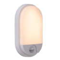 Lucide HUPS IR - Applique murale Intérieur/Extérieur - LED - 1x10W 3000K - IP54- Détecteur De Mouvement & Jour/Nuit - Blanc