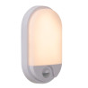 Lucide HUPS IR - Applique murale Intérieur/Extérieur - LED - 1x10W 3000K - IP54- Détecteur De Mouvement & Jour/Nuit - Blanc