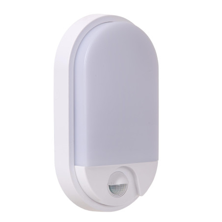 Lucide HUPS IR - Applique murale Intérieur/Extérieur - LED - 1x10W 3000K - IP54- Détecteur De Mouvement & Jour/Nuit - Blanc