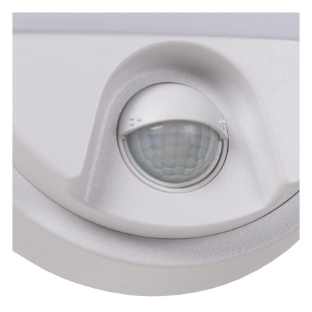 Lucide HUPS IR - Applique murale Intérieur/Extérieur - LED - 1x10W 3000K - IP54- Détecteur De Mouvement & Jour/Nuit - Blanc