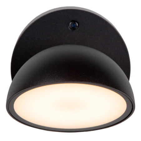 Lucide FINN - Applique murale Intérieur/Extérieur - LED - 1x12W 3000K - IP54 - Détecteur Jour/Nuit - Noir