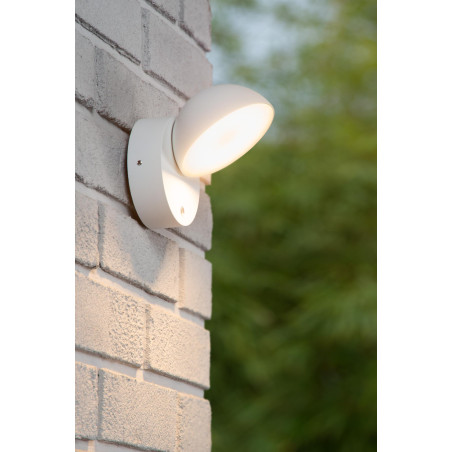 Lucide FINN - Applique murale Intérieur/Extérieur - LED - 1x12W 3000K - IP54 - Détecteur Jour/Nuit - Blanc
