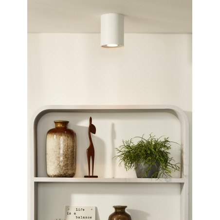 Lucide TUBE - Spot plafond - Ø 9,6 cm - 1xGU10 (MR16) - Blanc