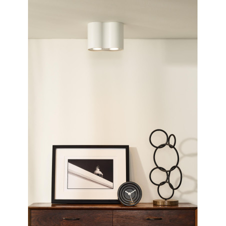Lucide TUBE - Spot plafond - 2xGU10 (MR16) - Blanc - L 17,7 x P 9,5 x H 12,5 cm