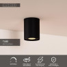 Lucide TUBE - Spot plafond - Ø 9,6 cm - 1xGU10 (MR16) - Noir