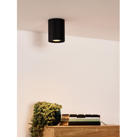 Lucide TUBE - Spot plafond - Ø 9,6 cm - 1xGU10 (MR16) - Noir