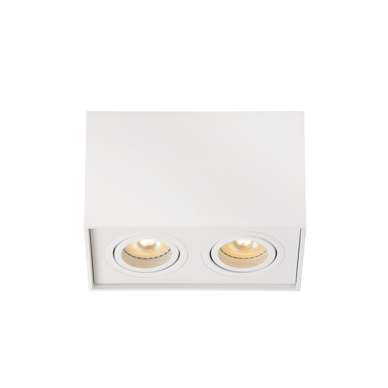 Lucide TUBE - Spot plafond - 2xGU10 (MR16) - Blanc - L 18,5 x P 9,6 x H 12,5 cm