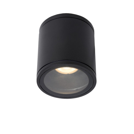 Lucide AVEN - Spot plafond Salle de bains - Ø 9 cm - 1xGU10 (MR16) - IP65 - Noir