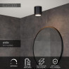 Lucide AVEN - Spot plafond Salle de bains - Ø 9 cm - 1xGU10 (MR16) - IP65 - Noir
