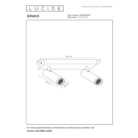 Lucide GRADO - Spot plafond - 2xGU10 (MR11) - Taupe
