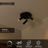 Lucide GRADO - Spot plafond - Ø 25 cm - 3xGU10 (MR11) - Noir