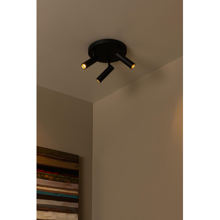 Lucide GRADO - Spot plafond - Ø 25 cm - 3xGU10 (MR11) - Noir