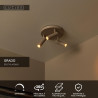 Lucide GRADO - Spot plafond - Ø 25 cm - 3xGU10 (MR11) - Taupe