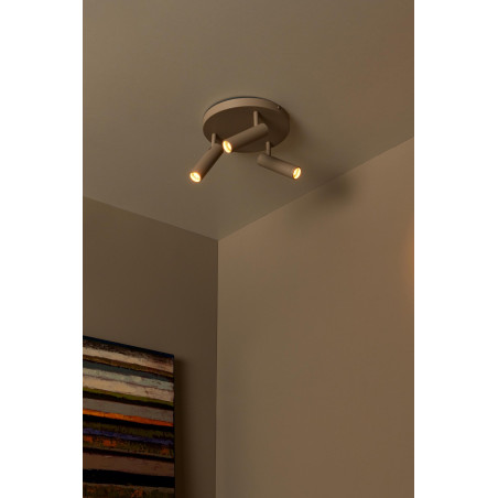 Lucide GRADO - Spot plafond - Ø 25 cm - 3xGU10 (MR11) - Taupe