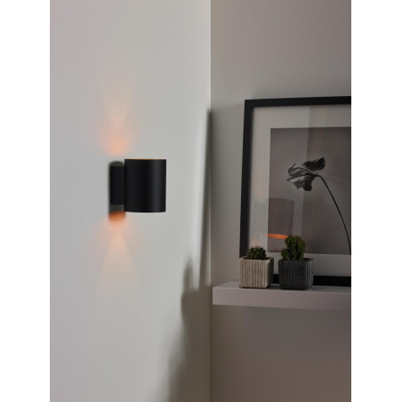 Lucide XERA - Applique murale - Ø 8 cm - 1xG9 - Noir