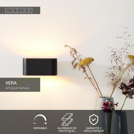 Lucide XERA - Applique murale - 1xG9 - Noir - L 16 x P 8 x H 8 cm