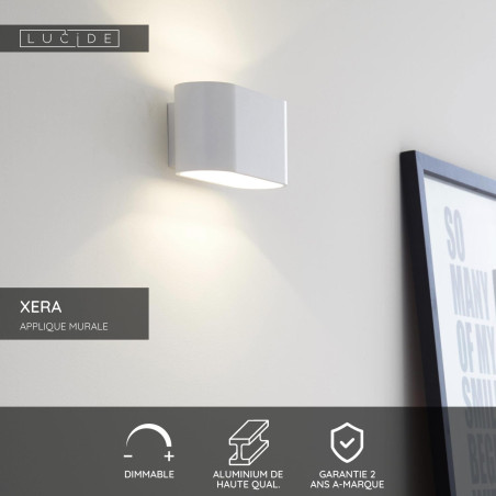 Lucide XERA - Applique murale - 1xG9 - Blanc - L 8 x P 16 x H 8 cm