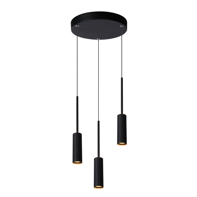 Lucide TUBULE - Suspension - Ø 26 cm - LED - 3x7W 2700K - Noir