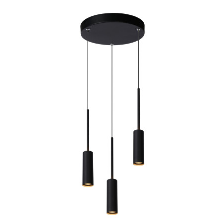 Lucide TUBULE - Suspension - Ø 26 cm - LED - 3x7W 2700K - Noir