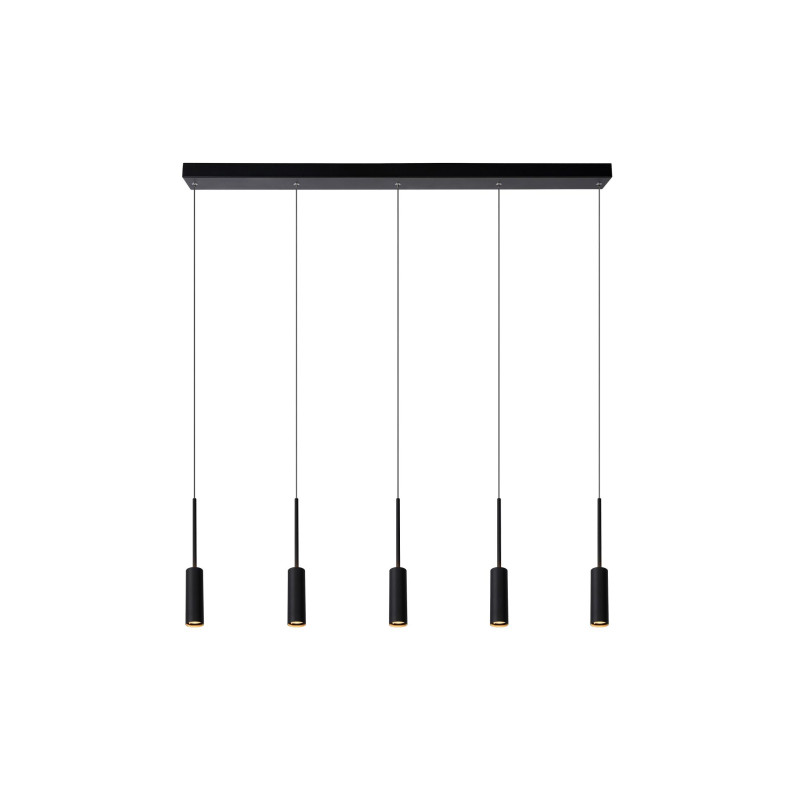 Lucide TUBULE - Suspension - LED - 5x7W 2700K - Noir