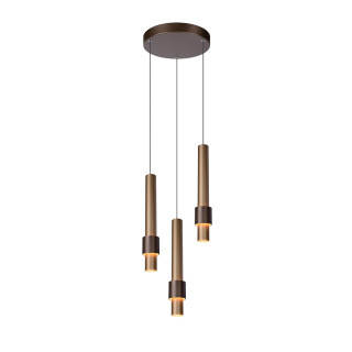 Lucide MARGARY - Suspension - Ø 28 cm - LED Dim. - 3x4W 2700K - Café