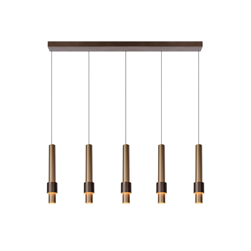 Lucide MARGARY - Suspension - LED Dim. - 5x4,2W 2700K - Café