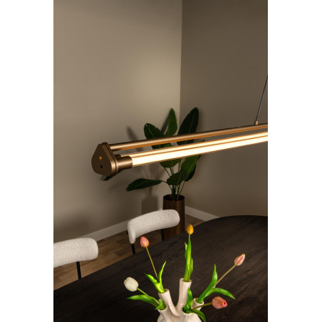 Lucide JANDERIN - Suspension - LED Dim. - CCT - 2x16,5W 2700K/4000K - Détecteur à balayage manuel - Champagne Couleur - Vibes