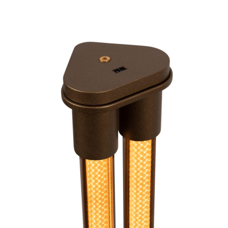 Lucide JANDERIN - Lampadaire - LED Dim. - CCT - 2x17W 2200K/3300K - Détecteur à balayage manuel - Champagne Couleur - Vibes