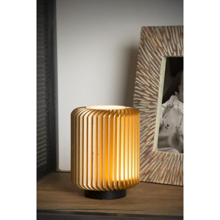 Lucide TURBIN - Lampe de table - Ø 10,6 cm - LED - 1x5W 3000K - Or Mat / Laiton