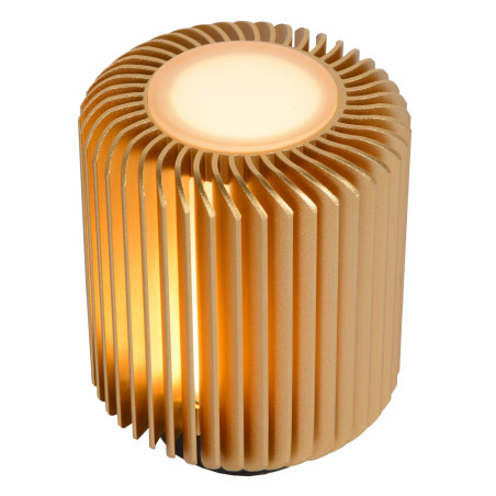 Lucide TURBIN - Lampe de table - Ø 10,6 cm - LED - 1x5W 3000K - Or Mat / Laiton