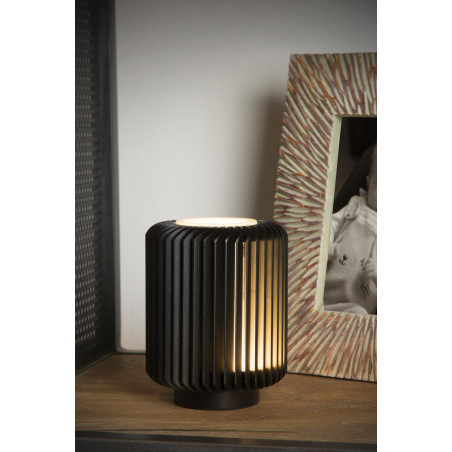 Lucide TURBIN - Lampe de table - Ø 10,6 cm - LED - 1x5W 3000K - Noir