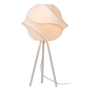 Lucide LA VAGUE - Lampe de table - Ø 30 cm - 1xE27 - Blanc - Essential