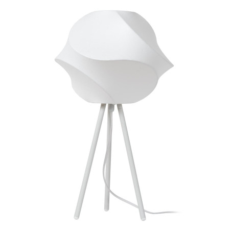 Lucide LA VAGUE - Lampe de table - Ø 30 cm - 1xE27 - Blanc - Essential