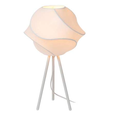 Lucide LA VAGUE - Lampe de table - Ø 30 cm - 1xE27 - Blanc - Essential