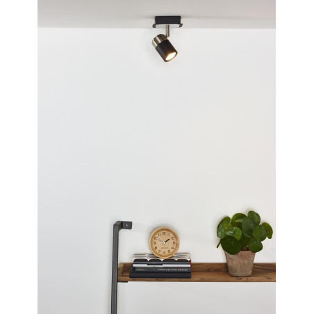 Lucide LENNERT - Spot plafond - LED Dim. - GU10 (MR16) - 1x5W 3000K - Noir