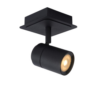 Lucide LENNERT - Spot plafond Salle de bains - LED Dim. - GU10 (MR16) - 1x5W 3000K - IP44 - Noir