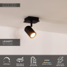 Lucide LENNERT - Spot plafond Salle de bains - LED Dim. - GU10 (MR16) - 1x5W 3000K - IP44 - Noir