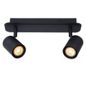 Lucide LENNERT - Spot plafond Salle de bains - LED Dim. - GU10 (MR16) - 2x5W 3000K - IP44 - Noir