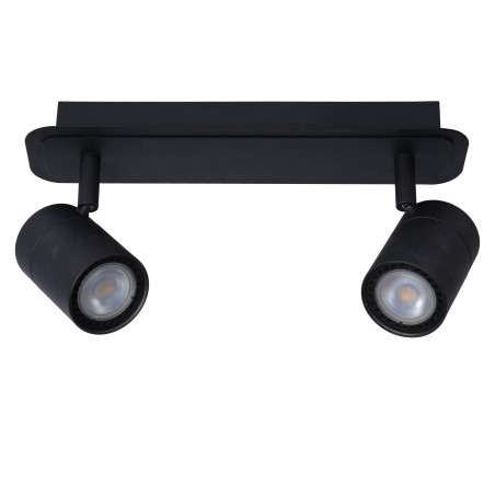 Lucide LENNERT - Spot plafond Salle de bains - LED Dim. - GU10 (MR16) - 2x5W 3000K - IP44 - Noir