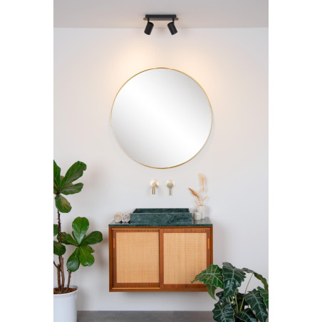Lucide LENNERT - Spot plafond Salle de bains - LED Dim. - GU10 (MR16) - 2x5W 3000K - IP44 - Noir
