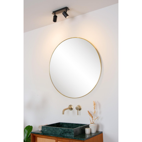 Lucide LENNERT - Spot plafond Salle de bains - LED Dim. - GU10 (MR16) - 2x5W 3000K - IP44 - Noir