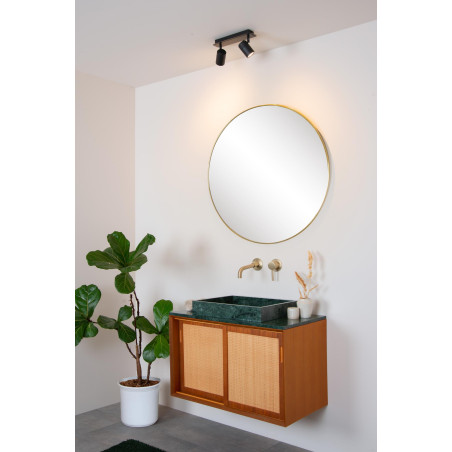 Lucide LENNERT - Spot plafond Salle de bains - LED Dim. - GU10 (MR16) - 2x5W 3000K - IP44 - Noir